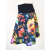 Půlkolová sukně - do nápletu - zářivé květy