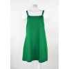 Áčkové šaty s laclem - lněné zelené 3
