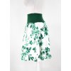 Kolová sukně - do nápletu - zelené květy