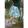 Kolová sukně - do nápletu - zelené květy