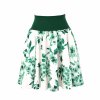 Kolová sukně - do nápletu - zelené květy