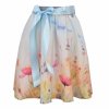 Půlkolová sukně - do gumy - akvarelové máky 5