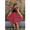 Půlkolová sukně - do gumy - červená iluze 2