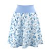 Půlkolová sukně - do nápletu - modrá kvítka - madeira