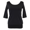 Tričko podkasané - 3/4 rukáv - černé 2