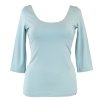 Tričko 3/4 rukáv s hlubším výstřihem - ledově modré
