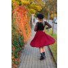 Půlkolová sukně - balonová - vínová 8