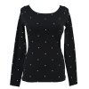 Tričko s dlouhým rukávem - černé s puntíky II.JAKOST