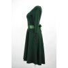 Půlkolové šaty 3/4 rukáv - tmavě zelené
