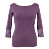 Tričko s krajkou - 3/4 rukáv - fialové