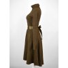Půlkolové šaty s rolákem - struktura - khaki 4