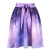 Půlkolová sukně - guma - zasněžená - fialová