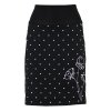 Pouzdrová sukně - černá - máky