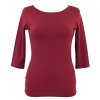 Tričko 3/4 rukáv - vínové