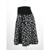Půlkolová sukně - náplet - vločky na černé 3