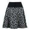Půlkolová sukně - náplet - vločky na černé