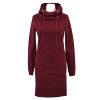 Mikinové šaty s kapucí - vínové