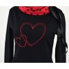 Mikina s límcem - černá - srdíčková 2