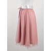Půlkolová sukně - guma - růžová s tylem
