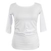 Tričko řasené - 3/4 rukáv - bílé