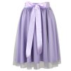 Půlkolová sukně - guma - lila s tylem