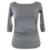 Tričko řasené - 3/4 rukáv - bambus - šedé