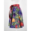 Půlkolová sukně - guma - barevné tulipány