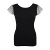 Tričko s krajkovými rukávky - černé a bílá
