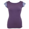 Tričko s krajkovými rukávky - fialové