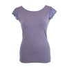 Tričko s krajkovými rukávky - fialkové