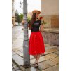 Sukně s knoflíky - červená
