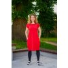Šaty oversized - krátký rukáv - červené 5