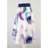Půlkolová sukně - guma - abstraktní květy 5
