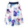 Půlkolová sukně - guma - abstraktní květy