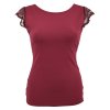 Tričko s krajkovými rukávky - vínové 3