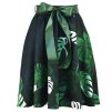 Půlkolová sukně - guma - monstera
