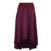 Maxi sukně asymetrická - vínová s nopky 3