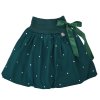 Dětská sukně - zelená s puntíky
