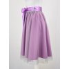 Půlkolová sukně - guma - fialová a šedý tyl 3