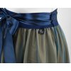 Půlkolová sukně - guma - béžová a zelený tyl 3