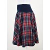 Kolová sukně - náplet - modročervená kostka