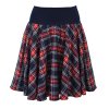 Kolová sukně - náplet - modročervená kostka
