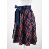 Půlkolová sukně - guma - modročervená kostka