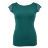 Tričko s krajkovými rukávky - smaragdové