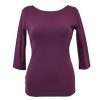 Tričko 3/4 rukáv - purpurové