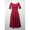 Půlkolové šaty - delší rukáv - tmavě fuchsiové 3