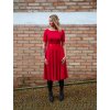 Půlkolové šaty - delší rukáv - červené II.JAKOST