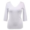 Tričko 3/4 rukáv - výstřih do V - bílé II.JAKOST 2