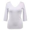 Tričko 3/4 rukáv - výstřih do V - bílé 2