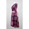 Půlkolové šaty 3/4 rukáv - růžová kostka